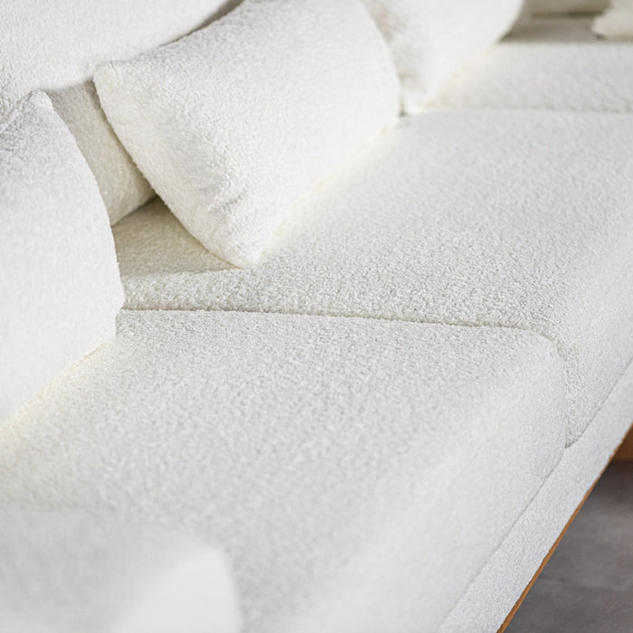 Giga Meubel - Hoekbank Stof - Naturel|Wit - 3-Zits Rechts - Abriamo