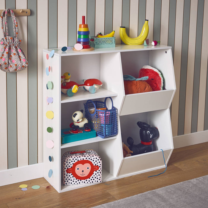 sweeek - Kinder opbergkast, 3 legplanken en 2 opbergruimtes