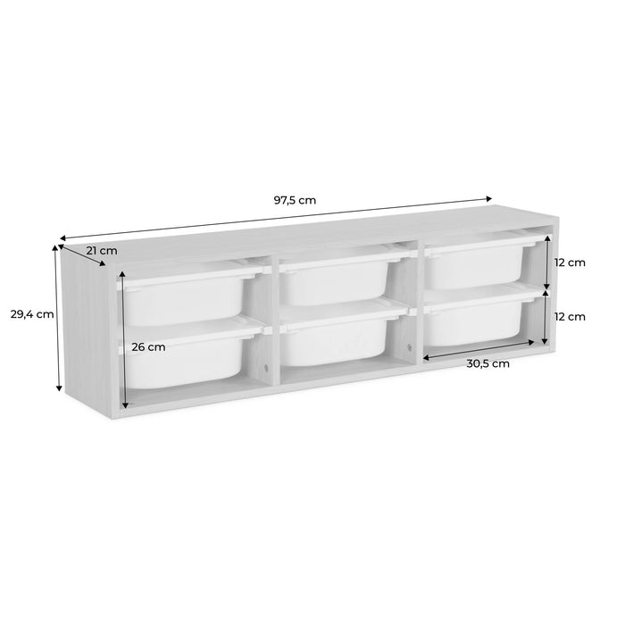 sweeek - Opbergmeubel voor kinderen, 6 bakken