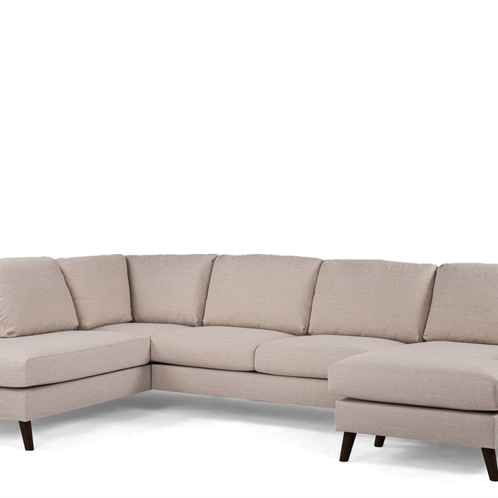 Giga Meubel - Chaise Longue Bank - Beige|Zwart - Links 310cm - Inari