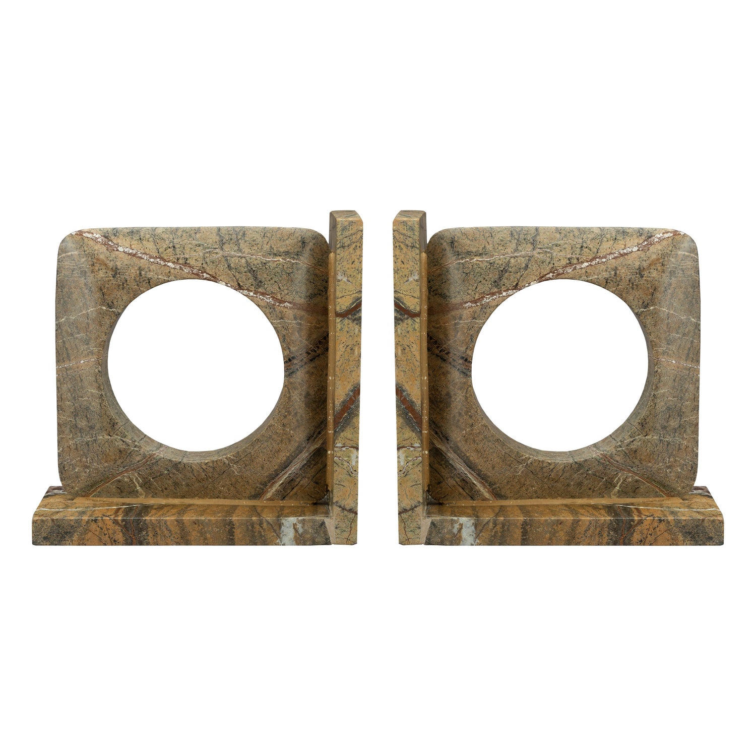 Dutchbone Satpura Boekensteun Marmer Bruin - Set van 2