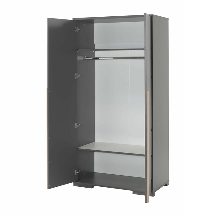 Vipack London Kledingkast 2-deurs - Antraciet