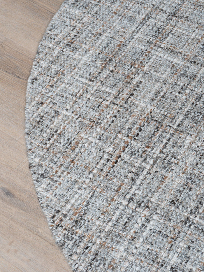 Veer Carpets - Vloerkleed Cross Grey|Beige - Rond ø160 cm