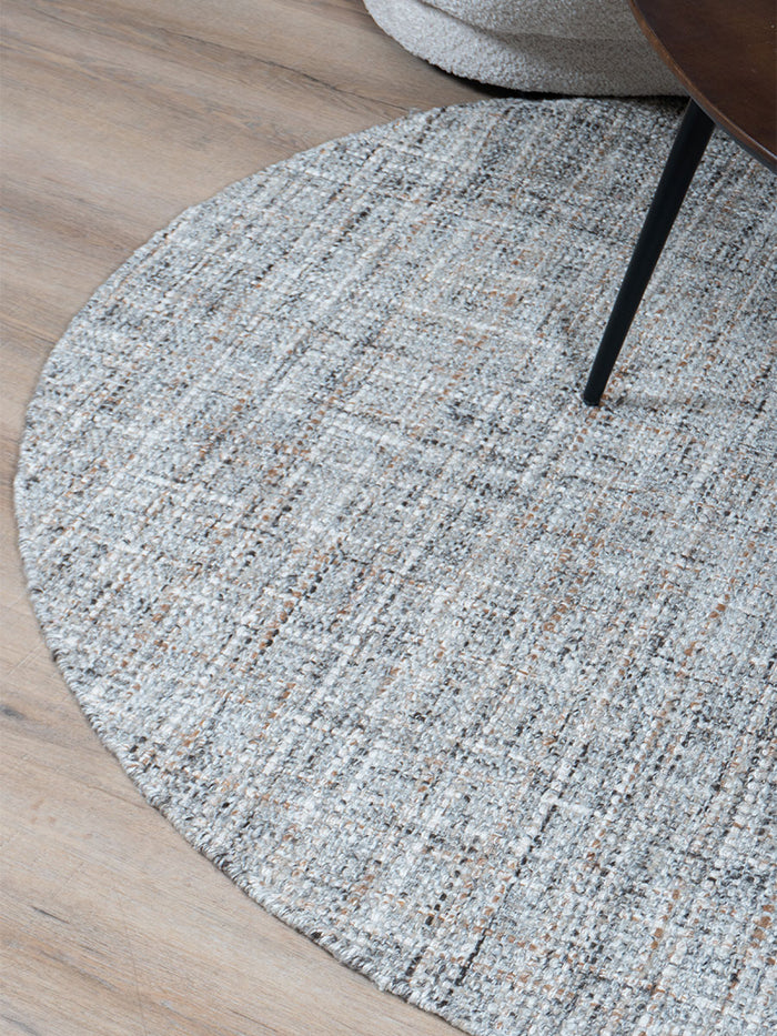 Veer Carpets - Vloerkleed Cross Grey|Beige - Rond ø160 cm
