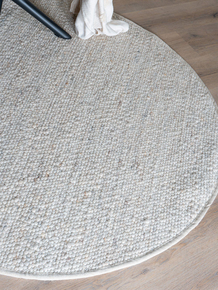 Veer Carpets - Vloerkleed Stone Beige 215 - Rond ø160 cm