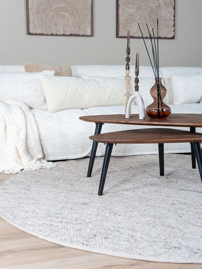 Veer Carpets - Vloerkleed Stone Donker Beige 417 - Rond ø200 cm