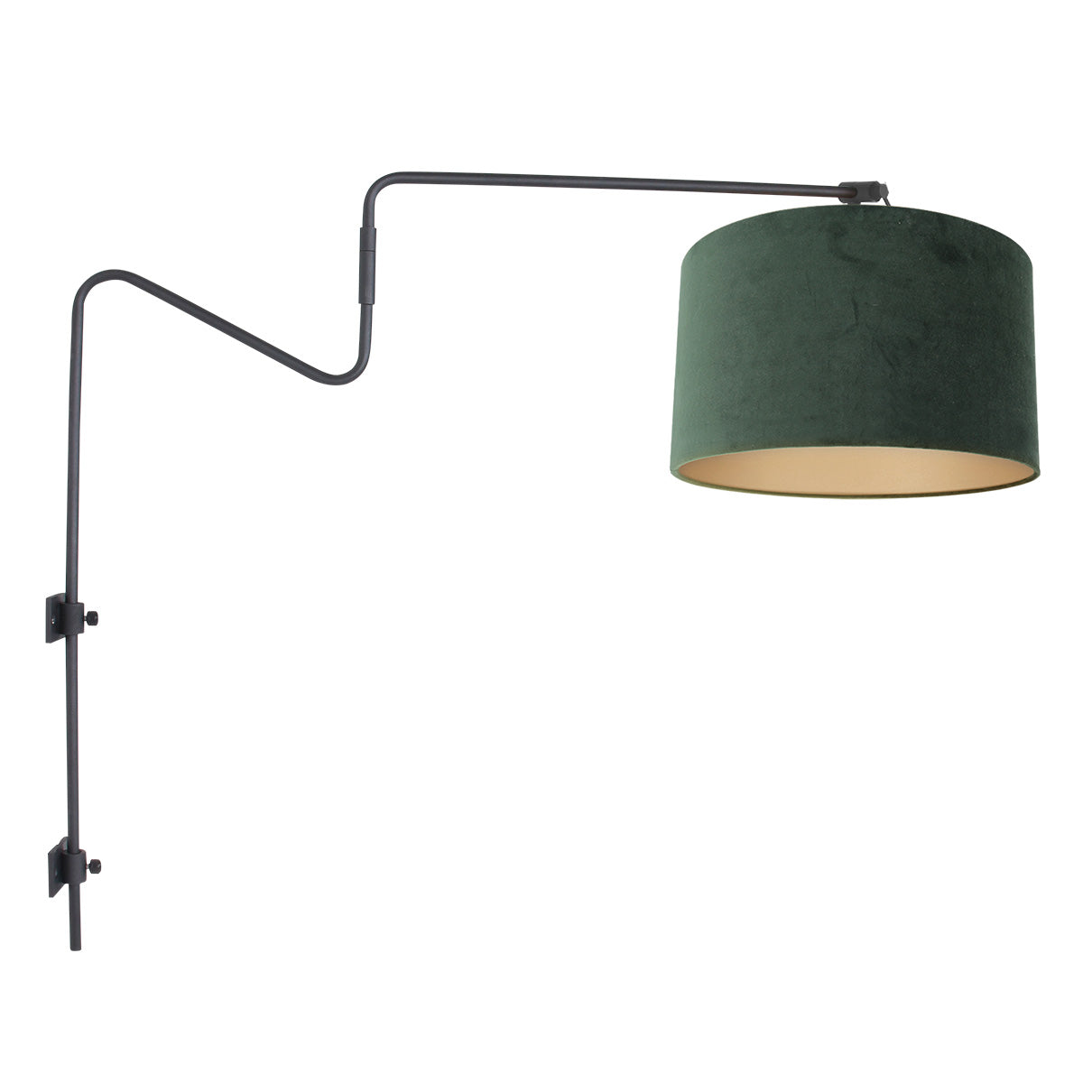 Steinhauer - wandlamp - Linstrom - zwart - metaal velours stof - Ø 70cm - E27 - 3726ZW