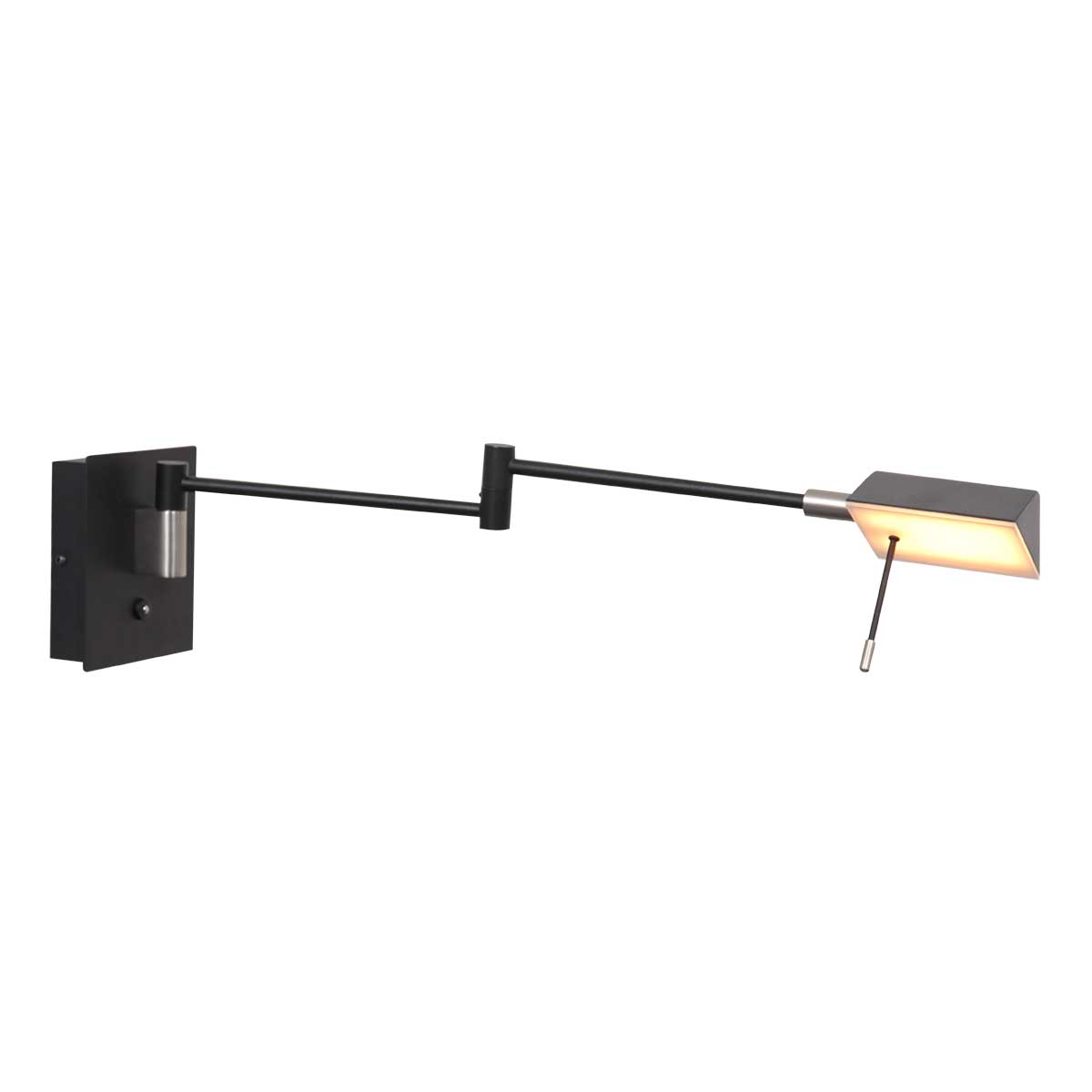 Steinhauer - wandlamp - Retina - zwart - metaal - bedlampje - LED - 3402ZW