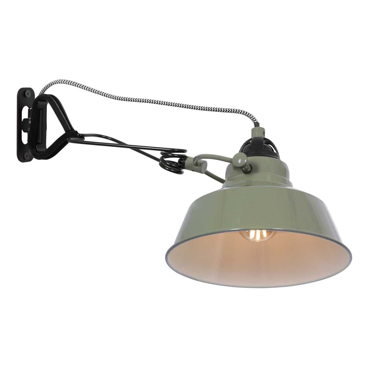 Mexlite - wandlamp - Nove - groen - metaal - Ø 18cm - E27 - 1320G