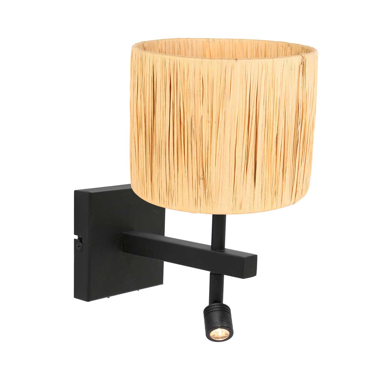 Steinhauer - wandlamp - Stang - zwart - linnen metaal - bedlampje -