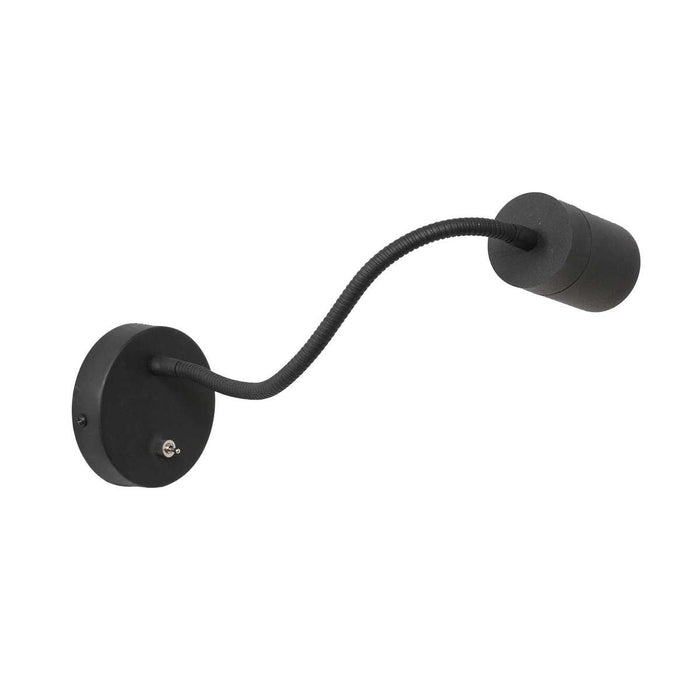 Mexlite - wandlamp - Upround - zwart - metaal staal - bedlampje -