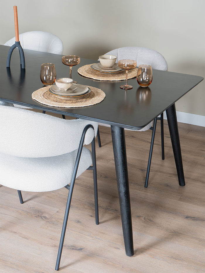 Home67 - Eettafel James Zwart 220 x 100 cm