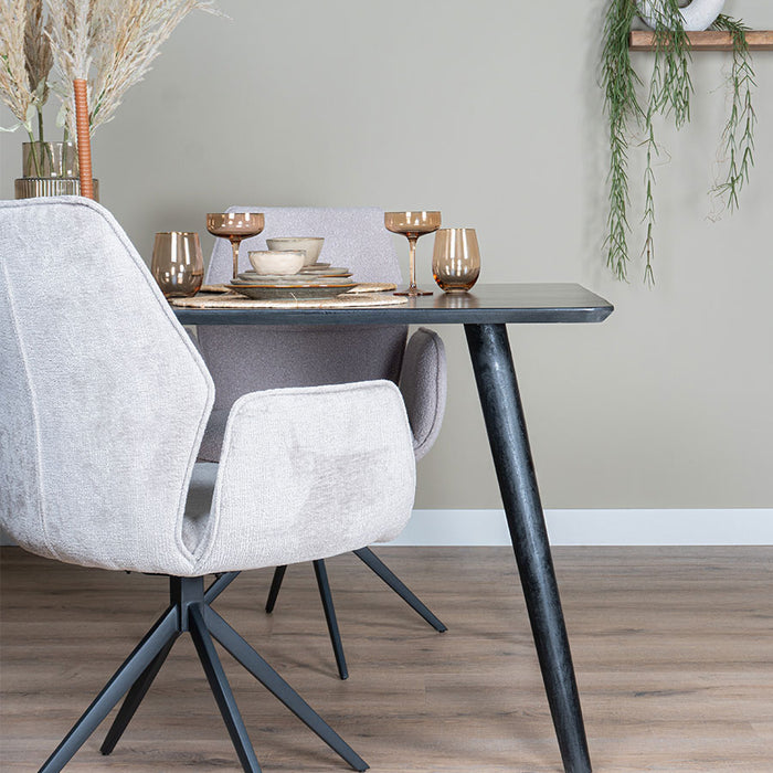 Home67 - Eettafel James Zwart 180 x 90 cm