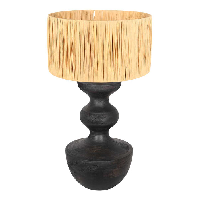 Anne Lighting - tafellamp - Lyons - zwart - gras hout - Ø 40cm - E27