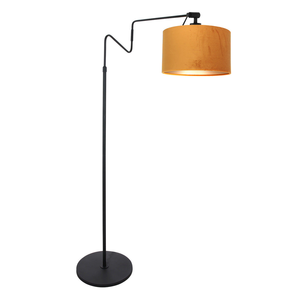 Anne Lighting - vloerlamp - Linstrom - zwart - metaal stof - schemerlamp - E27 - 3732ZW