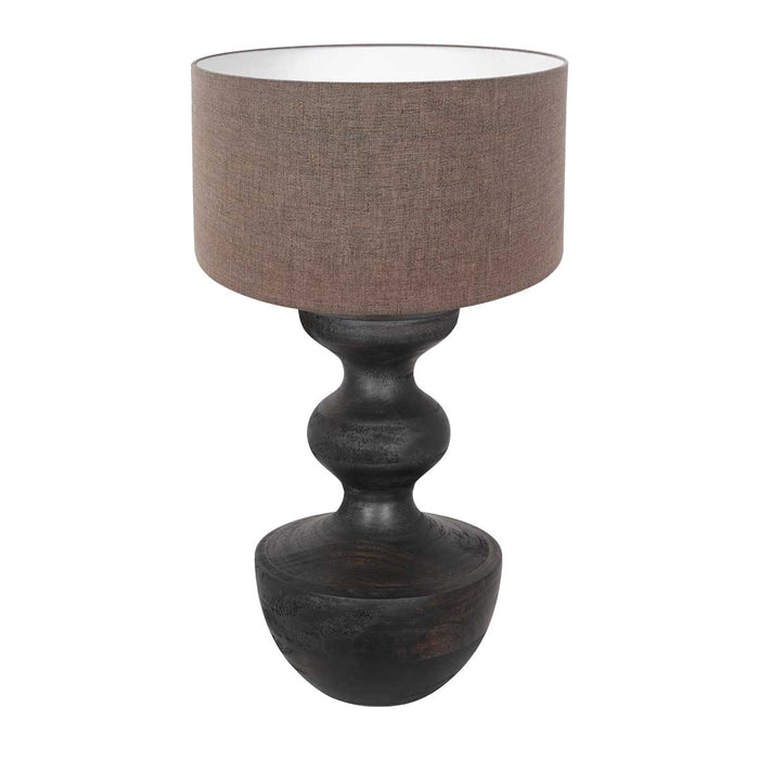 Anne Lighting - tafellamp - Lyons - zwart - hout linnen - Ø 40cm -