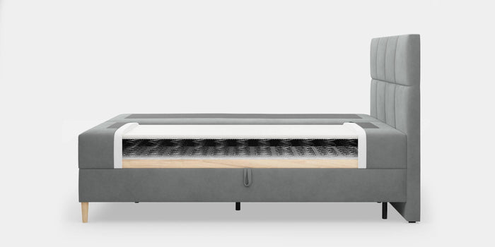 by fonQ Novae Boxspring  met Opbergruimte 180 x 200 cm - Grijs / Zwart