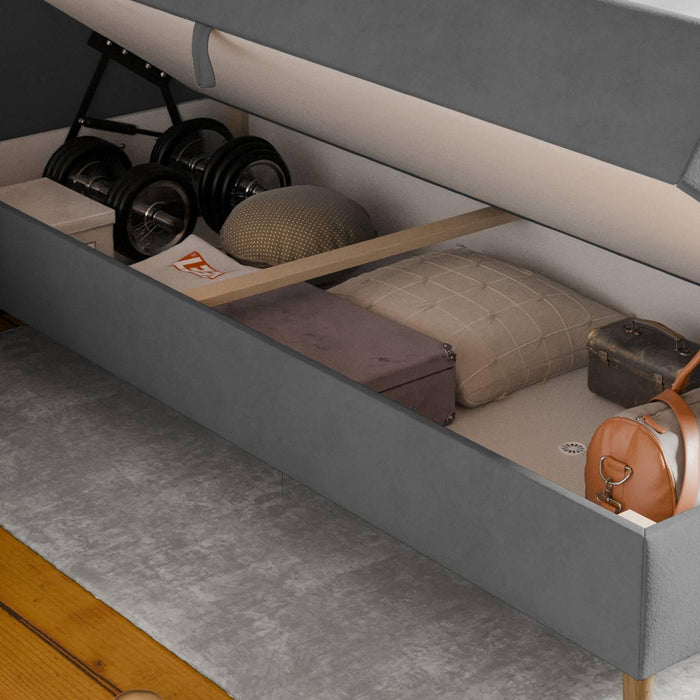 by fonQ Novae Boxspring  met Opbergruimte 180 x 200 cm - Grijs / Zwart