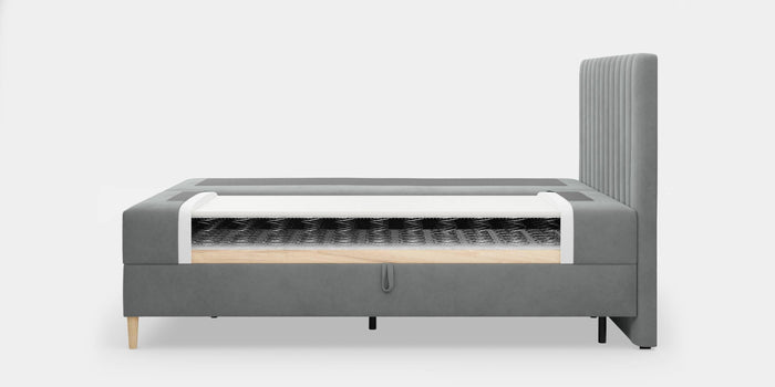 by fonQ Pazara Boxspring met Opbergruimte 180 x 200 cm - Grijs / Zwart