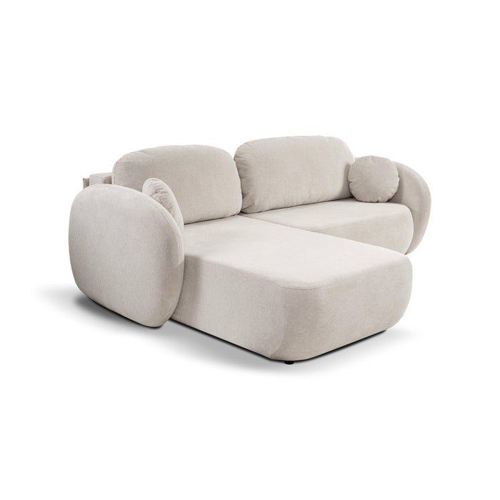 by fonQ Orin Hoekbank Links met Slaapfunctie - Chenille - Beige