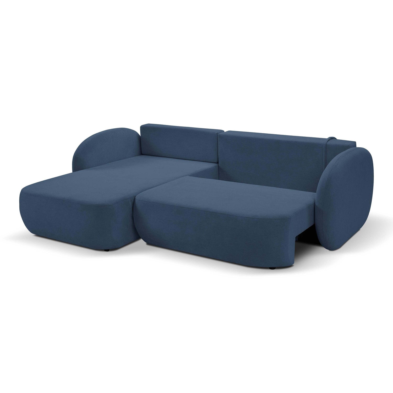 by fonQ Orin Hoekbank Links met Slaapfunctie - Chenille - Blauw