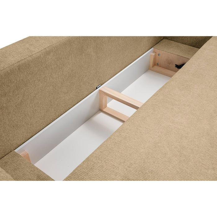 by fonQ Orin 3-zitsbank met Slaapfunctie - Chenille - Bruin