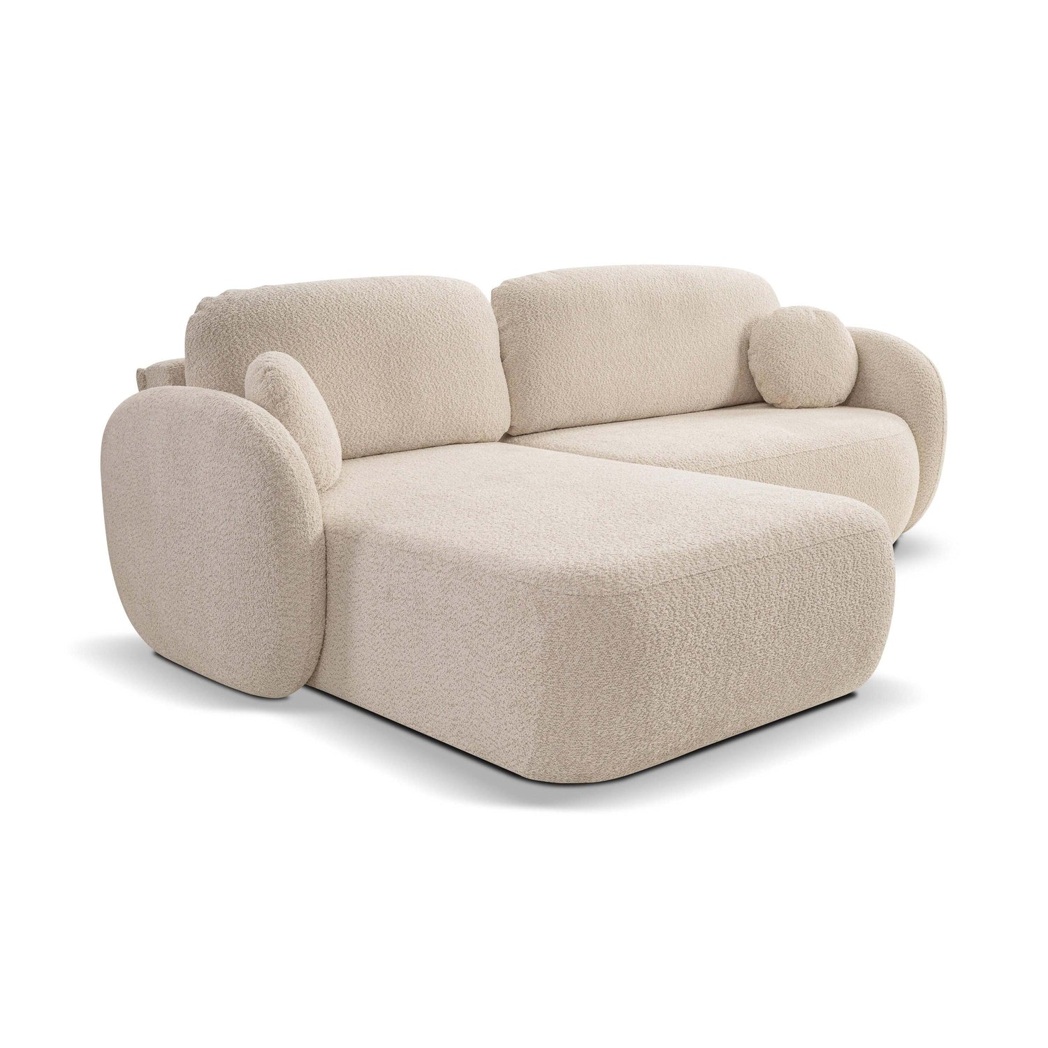 by fonQ Orin Hoekbank Links met Slaapfunctie - Bouclé - Ivoor