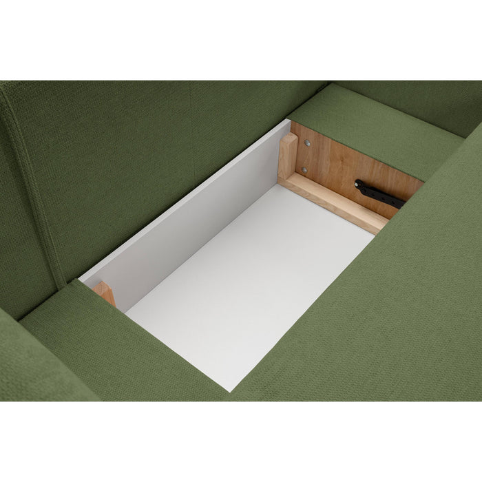 by fonQ Orin Hoekbank Rechts met Slaapfunctie - Chenille - Groen