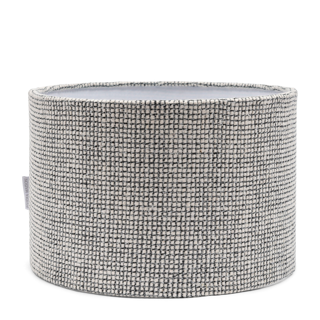 Riviera Maison Lampenkap Zwart|Wit - Baker - Zijde, IJzer (ØxH) 30x20