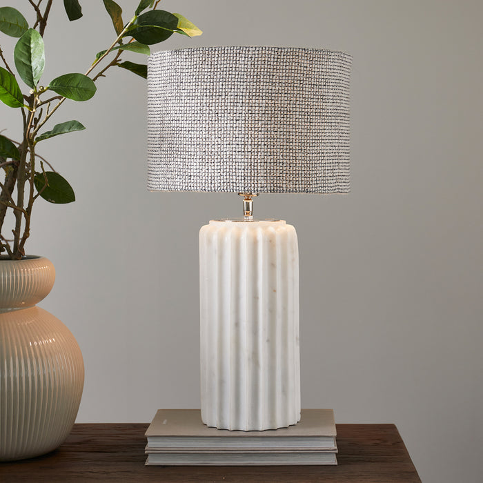 Riviera Maison Lampenkap Zwart|Wit - Baker - Zijde, IJzer (ØxH) 30x20