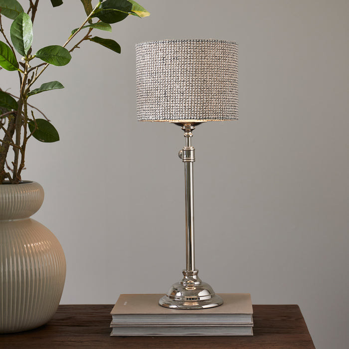 Riviera Maison Lampenkap Zwart|Wit - Baker - Zijde, IJzer (ØxH) 20x15