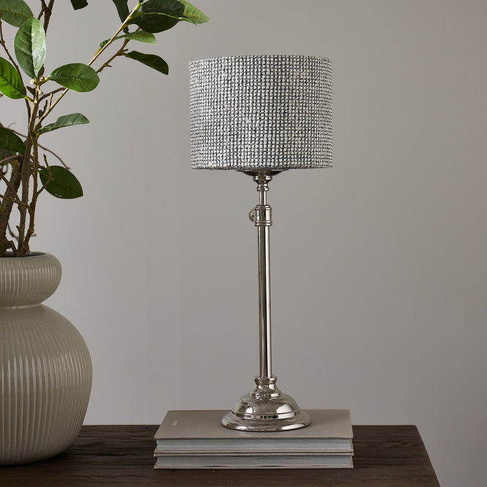 Riviera Maison Lampenkap Zwart|Wit - Baker - Zijde, IJzer (ØxH) 20x15