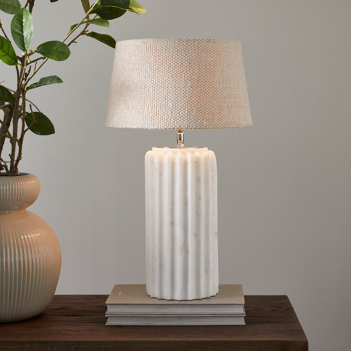 Riviera Maison Lampenkap Wit - Chelan - Linnen, IJzer (ØxH) 30x17