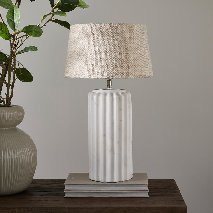 Riviera Maison Lampenkap Wit - Chelan - Linnen, IJzer (ØxH) 30x17