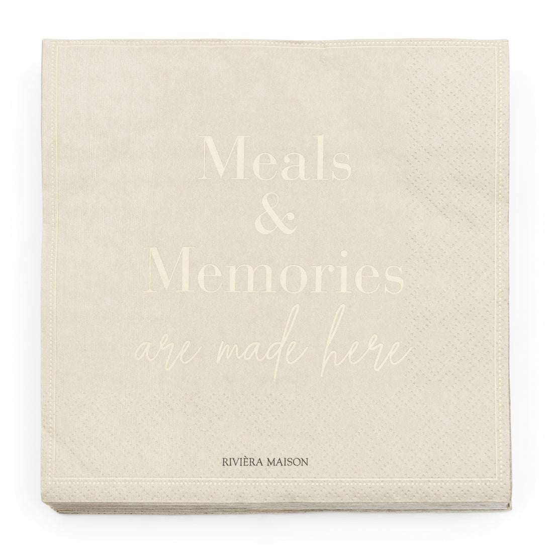 Riviera Maison Servetten beige, Papieren servet - Meals & Memories