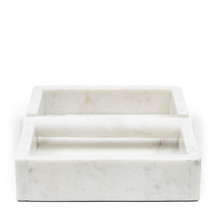 Riviera Maison Servethouder Wit - Valmont - Marmer (ØxH) 14x5