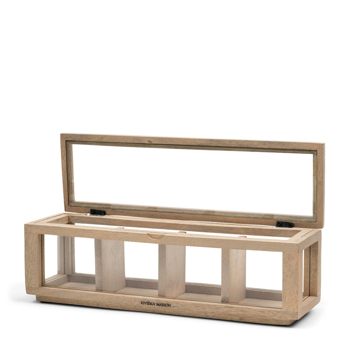 Riviera Maison Theedoos 4 Vaks Naturel - Mystic Harbor - Hout