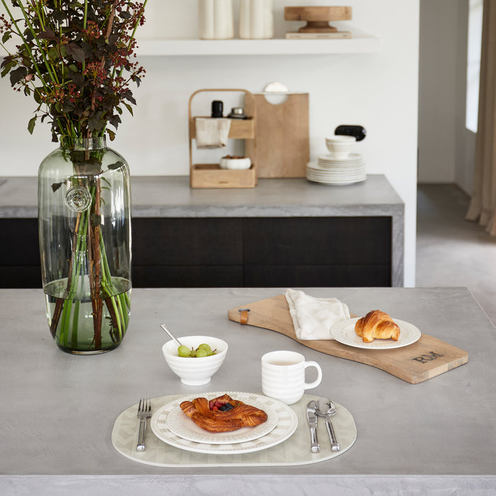 Riviera Maison Bord Wit|Beige - Claymont - Porselein (ØxH) 20.5x2