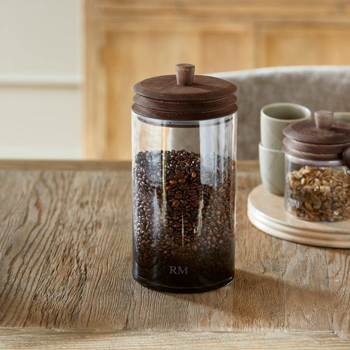 Riviera Maison Voorraadpot Transparant - RM Harmonica - Glas, Hout