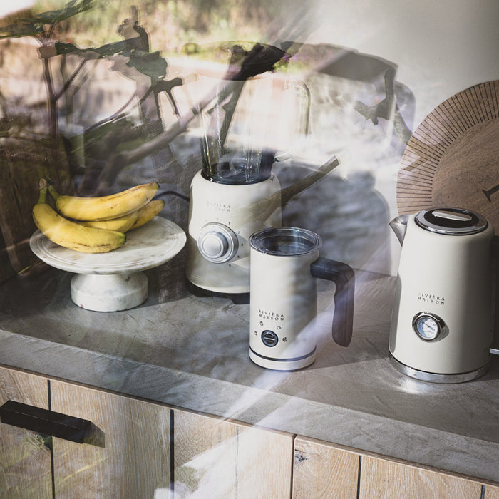 Riviera Maison Melkschuimer Elektrisch Beige - Classic Rvs 150-300 ml