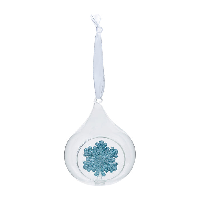Riviera Maison Kerstbal Blauw - Snowflake Wishes - Glas (Ø)10