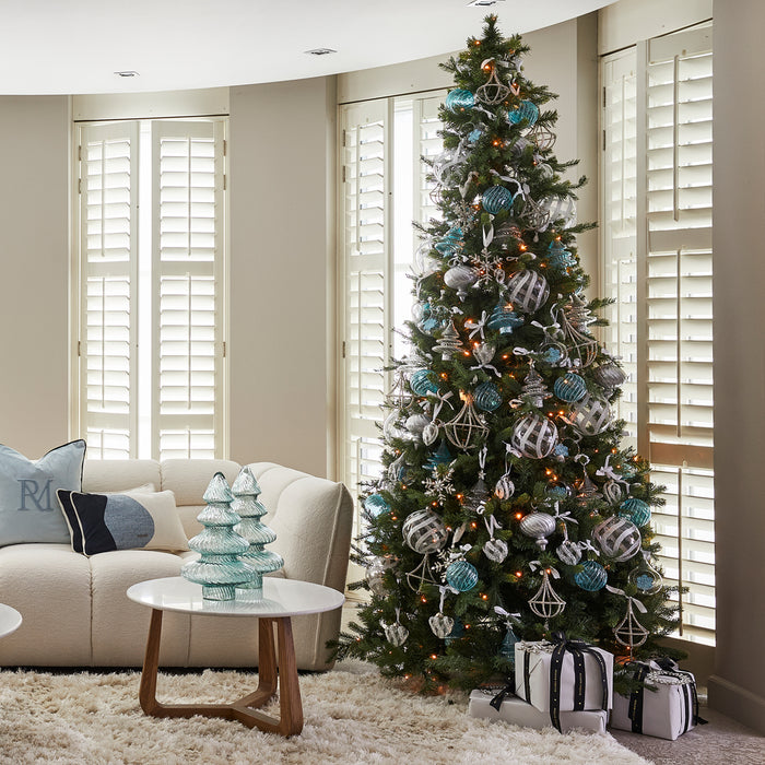 Riviera Maison Kerstbal Blauw - Snowflake Wishes - Glas (Ø)10