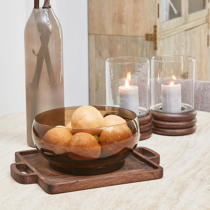 Riviera Maison Fruitschaal Bruin - Sardis - Glas (ØxH) 32x14.5