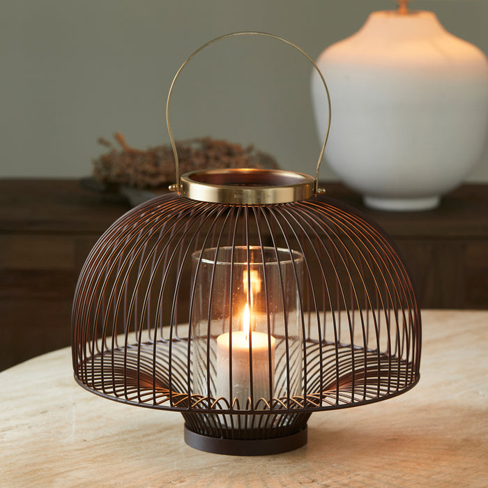 Riviera Maison Kaarsenhouder Stompkaars Bruin - Yulio - IJzer