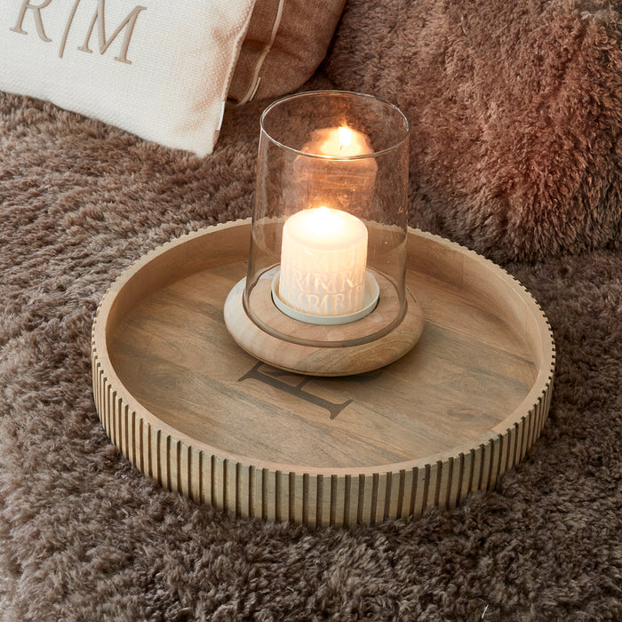 Riviera Maison Windlicht Wit - Trento - Hout, Aluminium, Glas