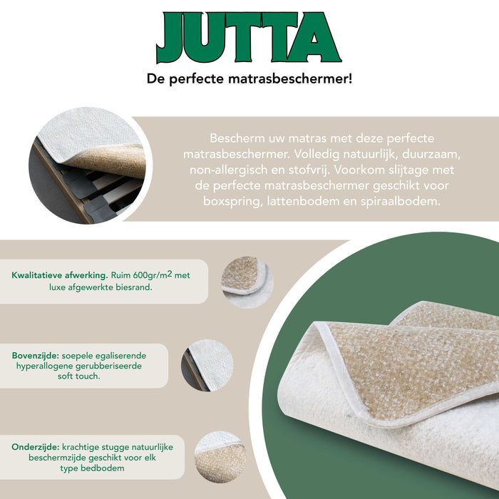 Jutta Matrasonderlegger - Jute  Matrasbeschermer - 60x120cm