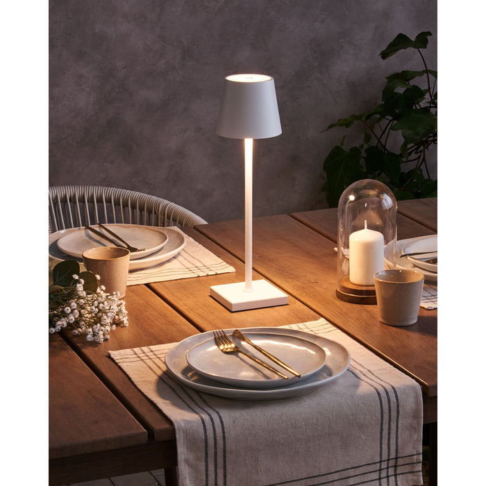 Beliani - BACEIRO - Tafellamp - Wit - Aluminium