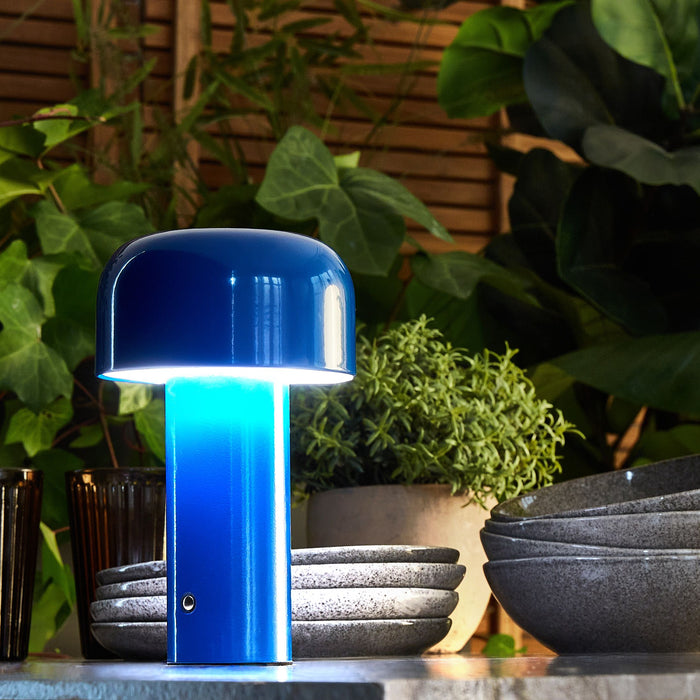 Beliani - BESOS - Tafellamp - Blauw - IJzer