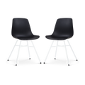 Nolon Noa-Pip Eetkamerstoelen Set van 2 - Zwart - Witte Poten