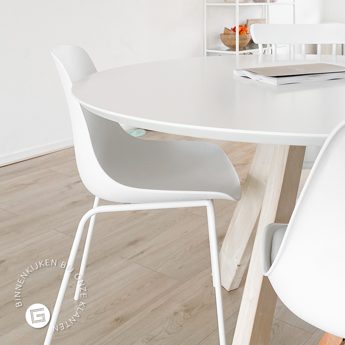 Nolon Noa-Pip Eetkamerstoelen Set van 2 - Zwart - Witte Poten